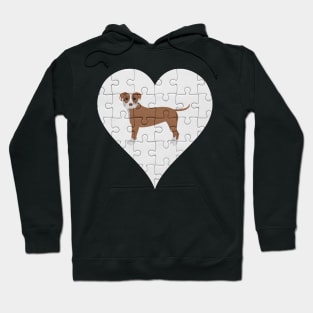 Staffordshire Bull Terrier Heart Jigsaw Pieces Design - Gift for Staffordshire Bull Terrier Lovers Hoodie